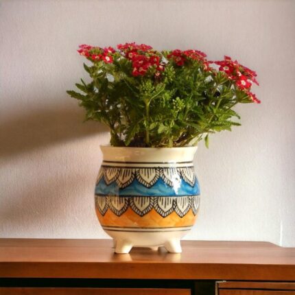 Druva Ethnic Planter - Blue & Yellow