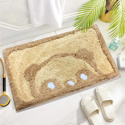 Fluffy Panda Microfiber Bat Mat - Beige