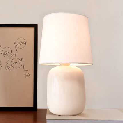 Ibex Ceramic Table Lamp - White