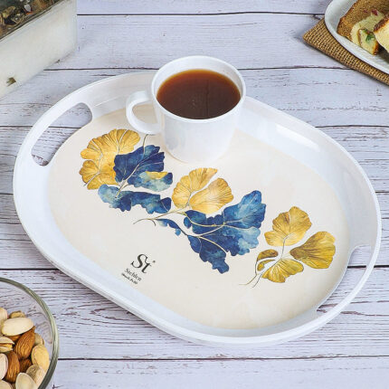 Leaf Of Gold Melamine Serving Tray