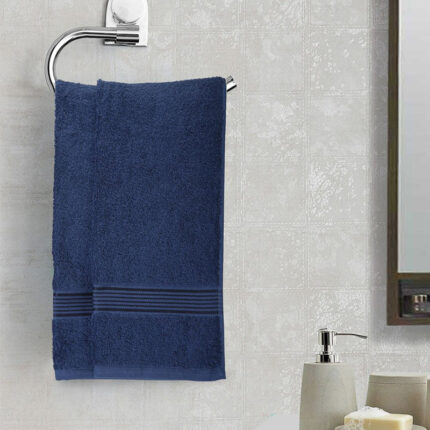 Eva Quick Dry Hand Towel (Navy Blue) - Set Of Two
