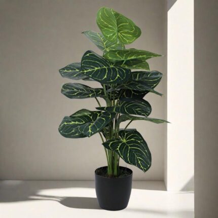 Faux Tropic Anthurium Silk Plant With Pot - 2.13 ft