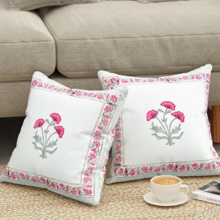 Malati Moments Jaipuri Block Print Cushion Cover - Set Of Two