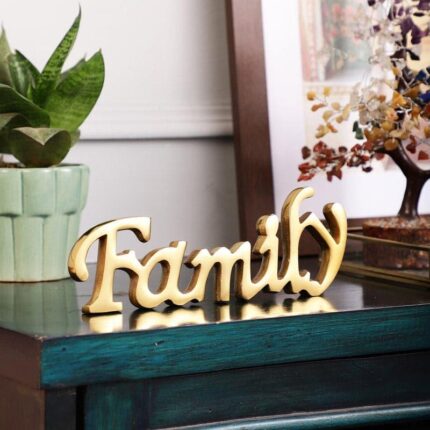 Family Forever Typography Showpiece - Gold