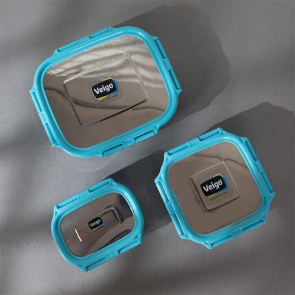 Savory Sam Aqua Lunch Box (630/330/180 ML) - Three Piece Set