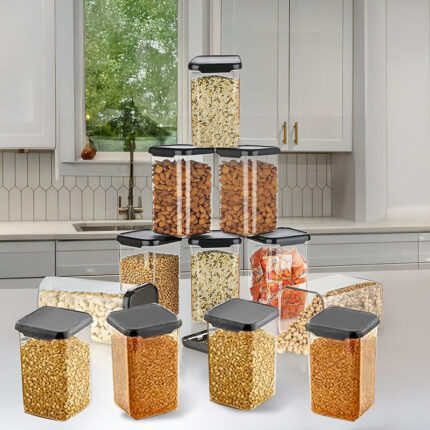 Asto Airtight Storage Container (1100 ML) - Set Of Twelve